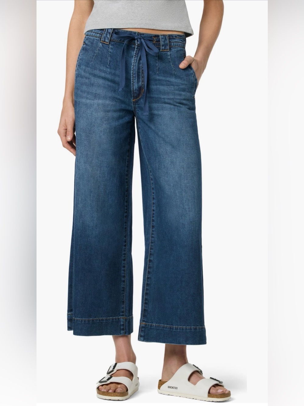 Joe’s Tie Fromt Ankle Wide Jeans